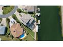 Waterfront home featuring a screened pool and private boat dock at 4363 Biscayne Dr, Hernando Beach, FL 34607