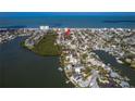Aerial view of the property with easy access to both the bay and the beach at 122 10Th Ave, Indian Rocks Beach, FL 33785