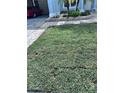 Lush, green front yard with landscaped elements adds curb appeal to this home at 7039 Woodibis Dr, New Port Richey, FL 34654