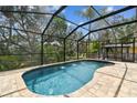 A beautiful screened-in pool area featuring a private pool, brick pavers, and a shaded gazebo at 2719 Brookville Dr, Valrico, FL 33596