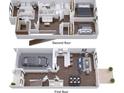 3D floor plan showcasing the layout of the home's first and second floors, including bedrooms, kitchen, and living areas at 11718 Blackbrook Ct, Seffner, FL 33584
