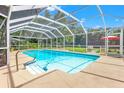 Sparkling screened-in pool with ample deck space and well-manicured landscaping at 251 Dunbridge Dr, Palm Harbor, FL 34684