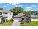 Beautiful single-Gathering home with stone accents, a two-car garage, and a well-manicured lawn at 21582 Violet Periwinkle Dr, Land O Lakes, FL 34637