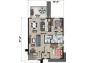 Second floor plan showing the Primary suite, living area, kitchen, and dining room at 91 Avonwood, Tampa, FL 33625