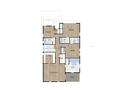 Detailed second floor plan featuring three bedrooms, three bathrooms, and a bonus room at 3406 W Arch St, Tampa, FL 33607