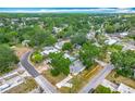 Aerial view of a neighborhood with mature trees and greenery surrounding well-maintained homes at 3702 W Reynolds St, Plant City, FL 33563