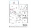 Detailed blueprint displaying a 4-bedroom house layout with dimensions, rooms, and features at 410 Shannon Estates Ct, Plant City, FL 33563