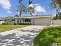 Exterior showcasing a single-story home with a clean facade, attached garage, and a well-kept driveway and lawn at 4501 Huntington Ne St, St Petersburg, FL 33703