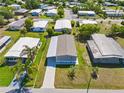 Aerial view of a charming manufactured home community with mature landscaping and easy access to local roads at 14383 Dehaven Ave, Brooksville, FL 34613