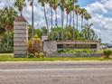 Landscaped entrance sign for Island Estates, a waterfront residential community at 736 Island Way # 1101, Clearwater Beach, FL 33767