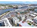 Panoramic aerial view of waterfront location highlighting urban community, docks and waterways at 1238 E Kennedy Blvd # 702, Tampa, FL 33602