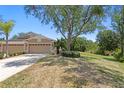 Charming home with a well-maintained lawn, mature landscaping, and a spacious driveway leading to a two-car garage at 19194 Lake Audubon Dr, Tampa, FL 33647