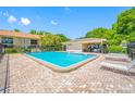 Sparkling community pool featuring ample lounge chairs and shaded lounging areas at 4991 Puritan Cir # 522, Tampa, FL 33617