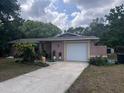 Inviting single-story home with a well-kept front yard and a convenient attached garage at 33640 Brisk Dr, Wesley Chapel, FL 33543