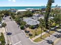 Beautiful aerial view showcasing the home's proximity to the beach and charming neighborhood at 2700 Pass A Grille Way, St Pete Beach, FL 33706