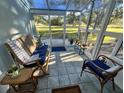 Relaxing sunroom with tiled floors, comfortable seating, and abundant natural light at 2810 Norwood Ln, Venice, FL 34292