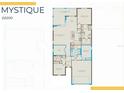Detailed floor plan illustrating the layout of the Mystique model home with multiple rooms and features at 2528 Charter Oak Dr, North Port, FL 34289