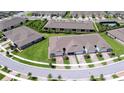 Aerial shot of homes displaying their neatly arranged layouts and landscaping, showcasing community at 3765 Maxwell Park Dr, Sun City Center, FL 33573