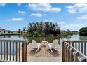 Inviting dock with two chairs, perfect for enjoying waterfront views and relaxation on the canal at 8702 Driftwood Dr, Tampa, FL 33615