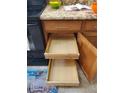The kitchen features custom wood drawers, perfect for accessible storage at 2547 Stony Brook Ln, Clearwater, FL 33761
