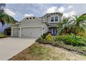 Charming home with a well-manicured lawn and tropical landscaping at 33176 Whisper Pointe Dr, Wesley Chapel, FL 33545