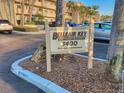 Belleair Key Condominium sign in the community, a private residence located at 3400 at 3400 Gulf Blvd # 102, Belleair Beach, FL 33786