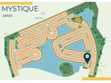 Community map showcasing lot locations, water features, and street names in the neighborhood at 2541 Charter Oak Dr, North Port, FL 34289