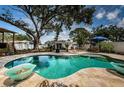 Beautiful backyard oasis with a refreshing pool, lush landscaping, and privacy fence at 8054 38Th N Ave, St Petersburg, FL 33710