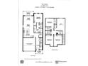 The Heron floor plan featuring 4 bedrooms, 3.5 bathrooms, and a 2 car garage across two floors at 2525 Mario Way, Clearwater, FL 33761