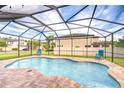 Inviting screened-in pool area with a clear blue pool at 19533 Whispering Brook Dr, Tampa, FL 33647