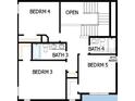 This floor plan shows the layout of the second floor which includes bedrooms 3, 4, and 5 at 31418 Hayman Loop, Wesley Chapel, FL 33545
