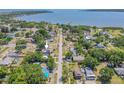 Wide aerial view of the neighborhood, highlighting the property's location and proximity to the water at 503 Chestnut St, Oldsmar, FL 34677