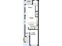Floorplan featuring a large kitchen, dining and Gathering space. 1 car garage at 1311 S Moody Ave # 1, Tampa, FL 33629