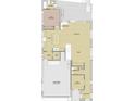 Open-concept first floorplan featuring a kitchen, living room, dining area, office and a 2-car garage at 519 W Davis Blvd, Tampa, FL 33606