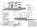 Detailed architectural drawing of a house plan, showing elevations for the kitchen, bath, and front and rear views at 1108 W Virginia Ave, Tampa, FL 33603