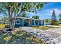 Charming single-story home with a well-manicured lawn and mature tree providing ample shade at 6511 Georgia Ave, Bradenton, FL 34207
