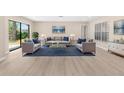 Bright living room featuring modern decor, ample natural light, and stylish furniture at 5193 Higate Rd, Spring Hill, FL 34609