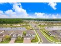 Aerial view showcasing community's well-planned layout, serene lakes, lush green spaces, and beautiful single-Gathering homes at 10901 Sundrift Dr, Tampa, FL 33647