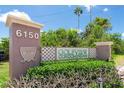 Golfview Condominiums community sign showcases the property's name and features attractive landscaping at 6150 Gulfport S Blvd # 306, Gulfport, FL 33707