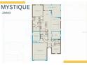 Detailed floor plan showcasing the layout of the Mystique home, including the kitchen, bedrooms, and living spaces at 17206 Luminous Ave, Venice, FL 34293