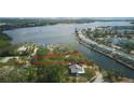 Aerial view of property, waterfront location, and city skyline at 6 Sea S Ln, St Petersburg, FL 33705