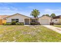 Charming single-story home with a well-maintained lawn, attached garage, and inviting front entrance at 3544 Edenwood Dr, Holiday, FL 34691