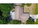 Aerial view of the home, showing the roof and the layout of the property at 3728 Parkway Blvd, Land O Lakes, FL 34639