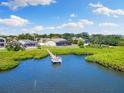 Scenic backyard view with private dock access and lush surroundings, offering waterfront living at 826 Christina Cir, Oldsmar, FL 34677