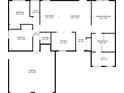 Detailed floor plan illustrating the layout of the home, including bedroom, bathroom, kitchen, and garage dimensions at 6994 Fort King Rd, Zephyrhills, FL 33541