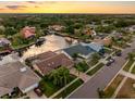 Aerial view of the property showcasing its location, waterfront access, and neighborhood at 5816 Dory Way, Tampa, FL 33615