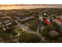 Aerial view of a lush residential area highlighting the property's prime location at 101 Ponce De Leon Blvd, Belleair, FL 33756