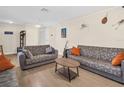 Inviting living room with stylish sofas, wood-look tile flooring, and tasteful decor at 1011 Coldstream Ct, Tarpon Springs, FL 34689