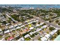 Bird's eye view of the neighborhood, showing the property's location near the water and beach at 11225 59Th Ave, Seminole, FL 33772