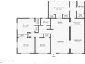 Detailed floor plan showcasing the layout of a home with four bedrooms and two bathrooms at 4721 W Iowa Ave, Tampa, FL 33616